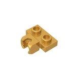 Plate, Modified 1 x 2 with Small Tow Ball Socket on 5.9mm #14704 - 297-Pearl Gold