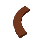 Tile 4 x 4 Curved, Macaroni #27507 - 192-Reddish Brown