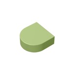 Tile, Round 1 x 1 Half Circle Extended (Stadium) #24246 - 330-Olive Green