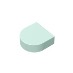 Tile, Round 1 x 1 Half Circle Extended (Stadium) #24246 - 323-Light Aqua