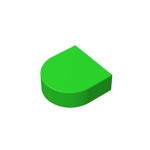 Tile, Round 1 x 1 Half Circle Extended (Stadium) #24246 - 37-Bright Green