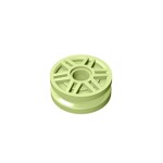 Wheel 18mm D. x 8mm With Fake Bolts And Deep Spokes With Inner Ring #13971 - 326-Yellowish Green