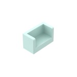 Panel 1 x 2 x 1 With Rounded Corners And 2 Sides #23969 - 323-Light Aqua