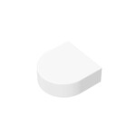 Tile, Round 1 x 1 Half Circle Extended (Stadium) #24246 - 1-White