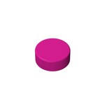 Tile Round 1 x 1 #98138  - 124-Magenta