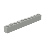 Brick 1 x 10 #6111 - 194-Light Bluish Gray