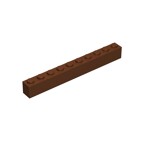 Brick 1 x 10 #6111 - 192-Reddish Brown