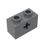 Technic Brick 1 x 2 with Axle Hole #31493 - 199-Dark Bluish Gray