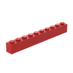 Brick 1 x 10 #6111 - 21-Red