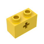 Technic Brick 1 x 2 with Axle Hole #31493 - 24-Yellow