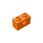 Technic Brick 1 x 2 with Axle Hole #31493 - 106-Orange