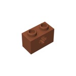 Technic Brick 1 x 2 with Axle Hole #31493 - 38-Dark Orange