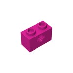 Technic Brick 1 x 2 with Axle Hole #31493 - 124-Magenta