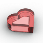 Tile 1 x 1 Heart #39739 - 41-Trans-Red