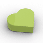 Tile 1 x 1 Heart #39739 - 119-Lime