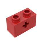 Technic Brick 1 x 2 with Axle Hole #31493 - 21-Red