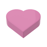 Tile 1 x 1 Heart #39739 - 221-Dark Pink