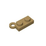 Hinge Plate 1 x 4 Swivel Top / Base - Complete Assembly #73983  - 138-Dark Tan