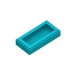 Tile 1 x 2 (Undetermined Type) #3069 - 107-Dark Turquoise