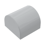 Brick Curved 1 x 1 x 2/3 Double Curved Top, No Studs #49307 - 194-Light Bluish Gray