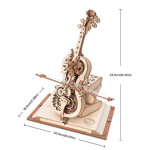Robotime AMK63 ROKR Magic Cello Mechanical Music Box 3D Wooden Puzzle