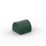 Brick Curved 1 x 1 x 2/3 Double Curved Top, No Studs #49307 - 141-Dark Green