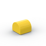 Brick Curved 1 x 1 x 2/3 Double Curved Top, No Studs #49307 - 24-Yellow