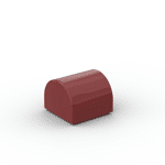 Brick Curved 1 x 1 x 2/3 Double Curved Top, No Studs #49307 - 154-Dark Red