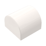 Brick Curved 1 x 1 x 2/3 Double Curved Top, No Studs #49307 - 1-White