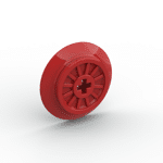 Train Wheel Spoked with Technic Axle Hole #57999 - 21-Red