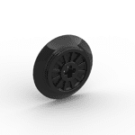 Train Wheel Spoked with Technic Axle Hole #57999 - 26-Black