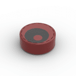 Tile Round 1 x 1 with Offset Black Eye #98138pr0008 (patterns are stickers) - 154-Dark Red