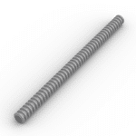 Hose, Ribbed 7mm D. 14L #78c14 - 315-Flat Silver