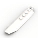 Hinge Plate 1 x 8 with Angled Side Extensions, Squared Plate Underside #14137 - 1-White