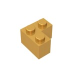 Brick Corner 1 x 2 x 2 #2357 - 297-Pearl Gold