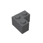 Brick Corner 1 x 2 x 2 #2357 - 199-Dark Bluish Gray