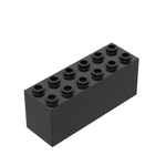 Brick Special 2 x 6 x 2 Weight with Sealed Bottom and Dimples on Ends #73843 - 26-Black