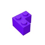 Brick Corner 1 x 2 x 2 #2357 - 268-Dark Purple