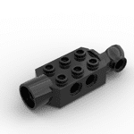 Technic Brick Special 2 x 3 with Pin Holes, Rotation Joint Ball Half Vertical Side, Rotation Joint Socket #47432 - 26-Black