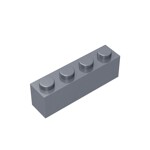 Brick 1 x 4 #3010 - 315-Flat Silver