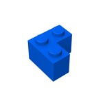 Brick Corner 1 x 2 x 2 #2357 - 23-Blue