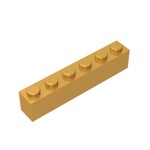 Brick 1 x 6 #3009 - 297-Pearl Gold