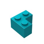 Brick Corner 1 x 2 x 2 #2357 - 107-Dark Turquoise