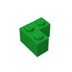 Brick Corner 1 x 2 x 2 #2357 - 28-Green