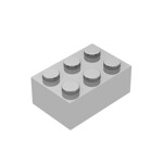 Brick 2 x 3 #3002 - 309-Plated Silver
