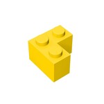 Brick Corner 1 x 2 x 2 #2357 - 24-Yellow