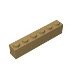 Brick 1 x 6 #3009 - 138-Dark Tan