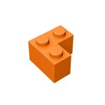 Brick Corner 1 x 2 x 2 #2357 - 106-Orange