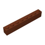 Brick 1 x 8 #3008 - 192-Reddish Brown