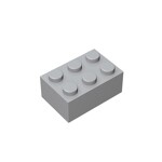 Brick 2 x 3 #3002 - 194-Light Bluish Gray